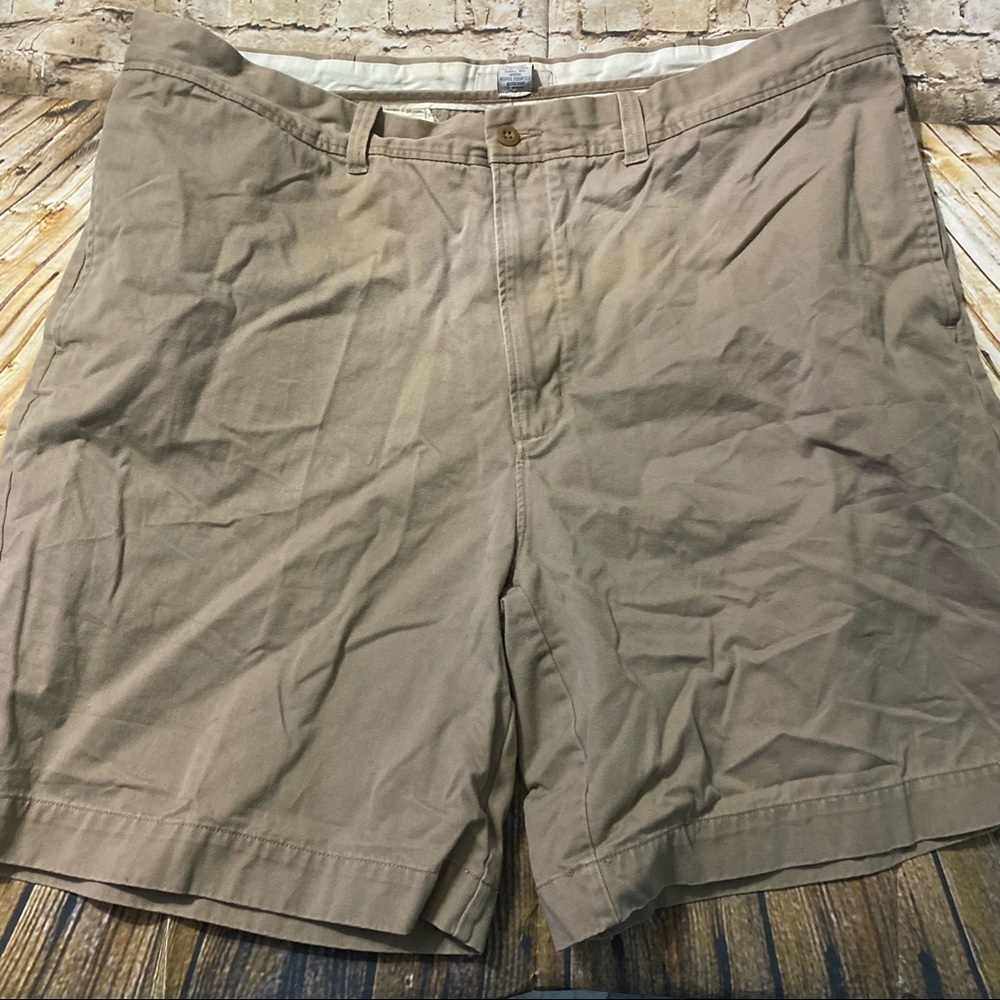 Breakwater Tan Cotton Flat Front Shorts